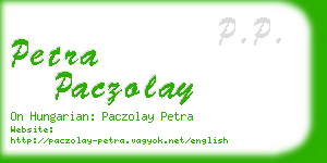 petra paczolay business card